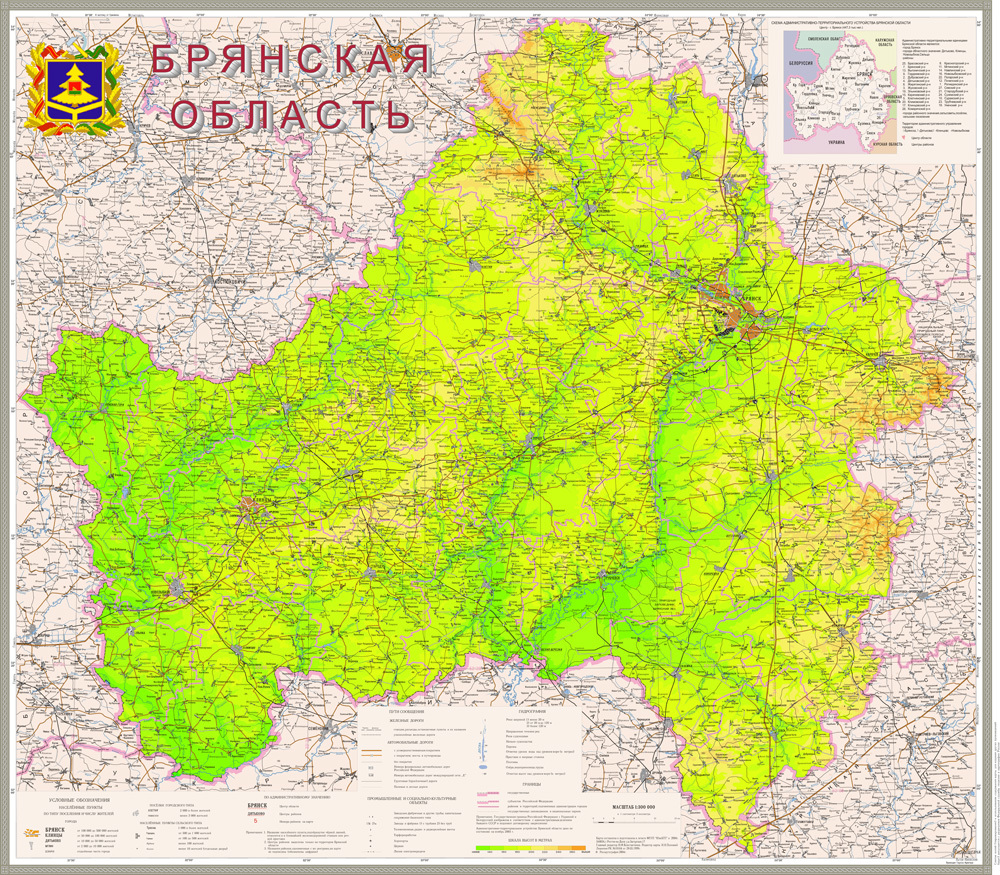 Контурная карта брянской области